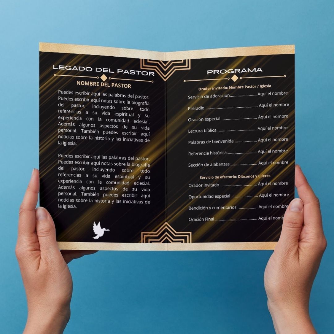 Crea un programa de reconocimiento pastoral profesional en minutos (Sin Diseñar Desde Cero) | Plantilla editable en Canva | Descarga Inmediata