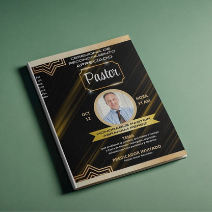 Crea un programa de reconocimiento pastoral profesional en minutos (Sin Diseñar Desde Cero) | Plantilla editable en Canva | Descarga Inmediata